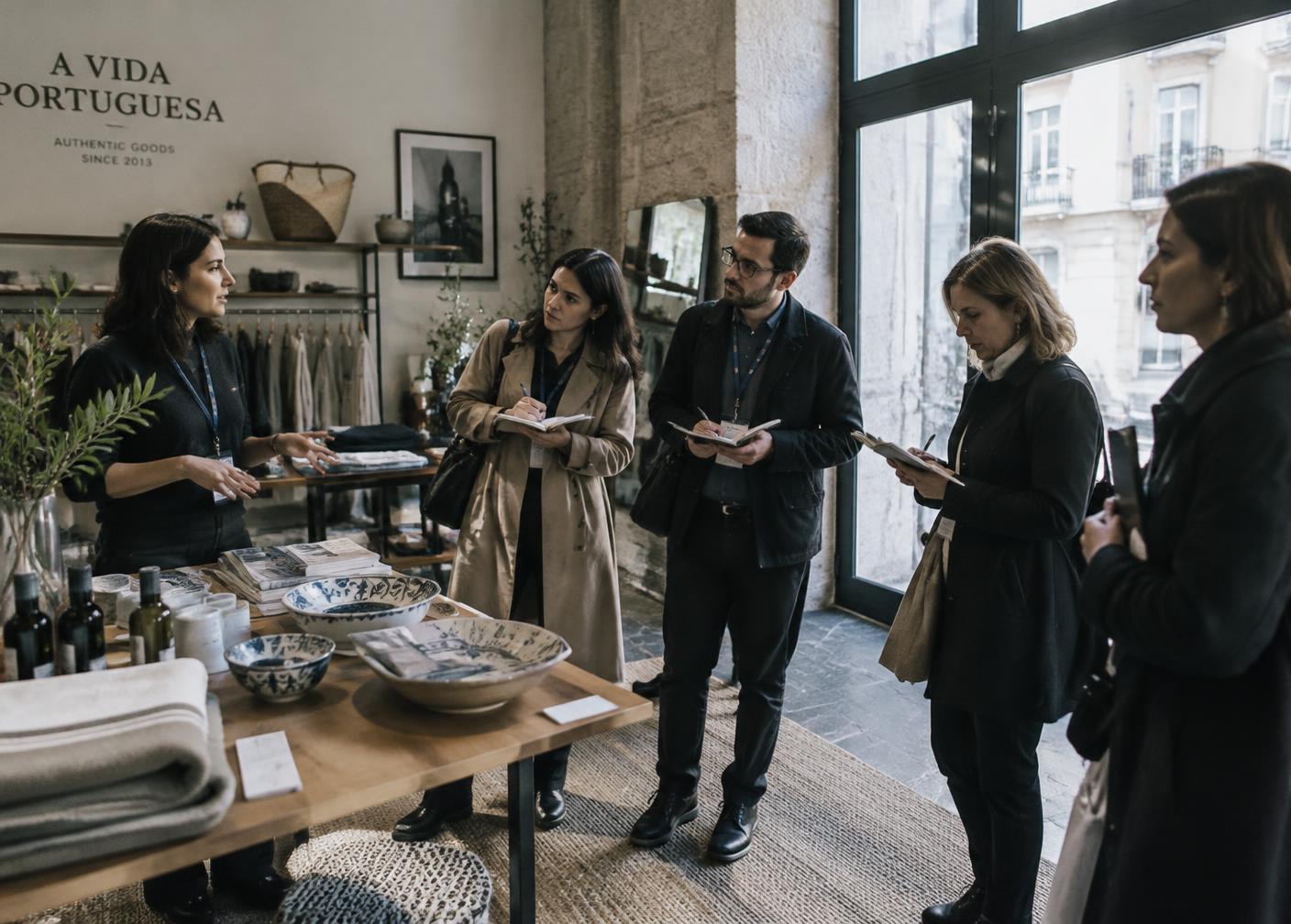 Grupo em formação Retail Tour numa loja portuguesa